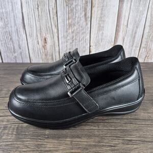 Orthofeet 817 Chelsea Black Leather Orthopedic Loafer Women's Sz 10 Wide